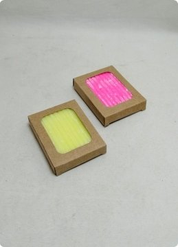 6,5x5x1 cm Pencereli Mini Kraft Karton Asetat Kutu 20 li