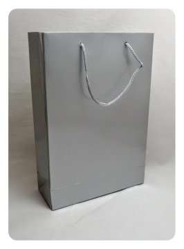25 Li 17x25 cm Selefonlu Karton Çanta / Poşet Gümüş