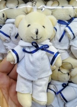 12 li 12 cm Denizci Peluş Ayıcık Anahtarlık