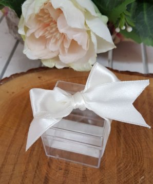 Süslü; 5*5*5 cm Fil Ayna Etiketli Mika Kutu