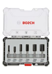 Bosch 6'lı Ahşap Freze Seti Düz 6 mm Şaftlı 2607017465