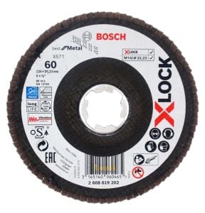 Bosch X-LOCK 125 mm 60 Kum Best Seri Metal Flap Disk 2608619202