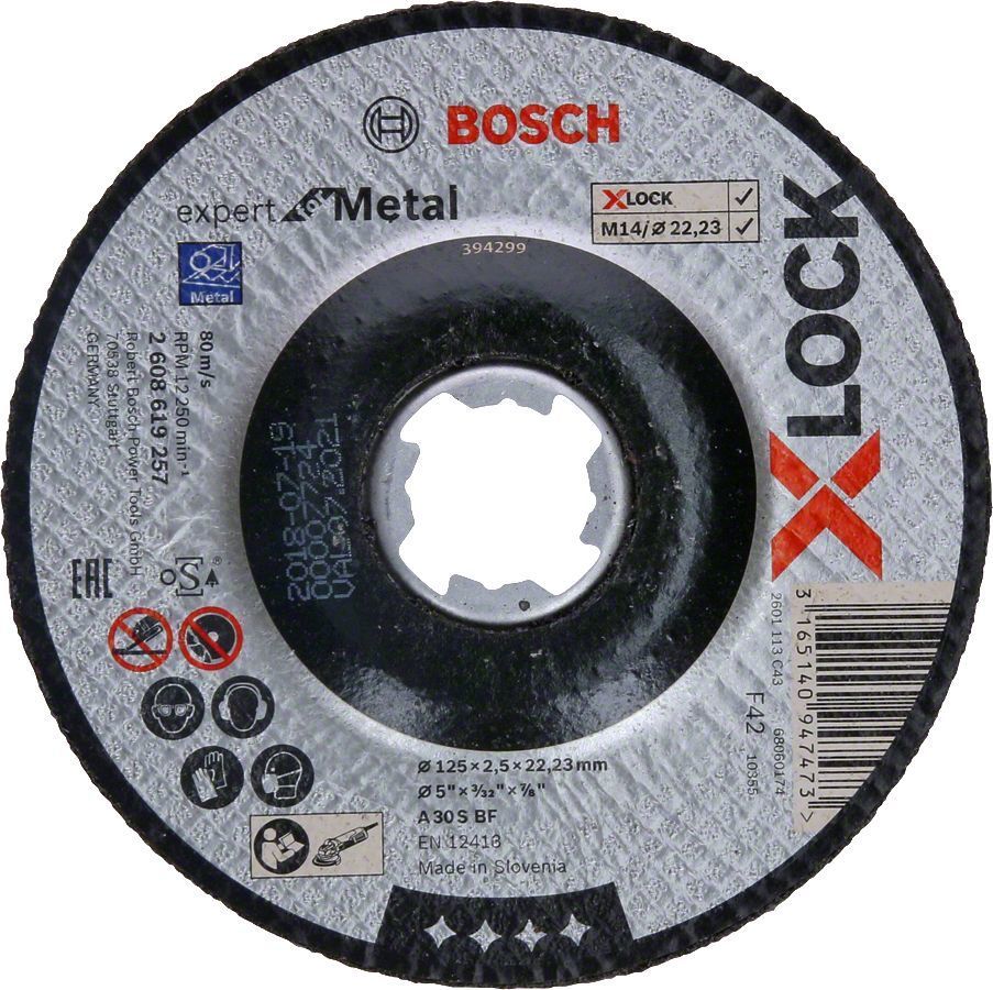 Bosch X-LOCK 125*2,5 mm Expert Serisi Bombeli Metal Kesme Taşı 2608619257