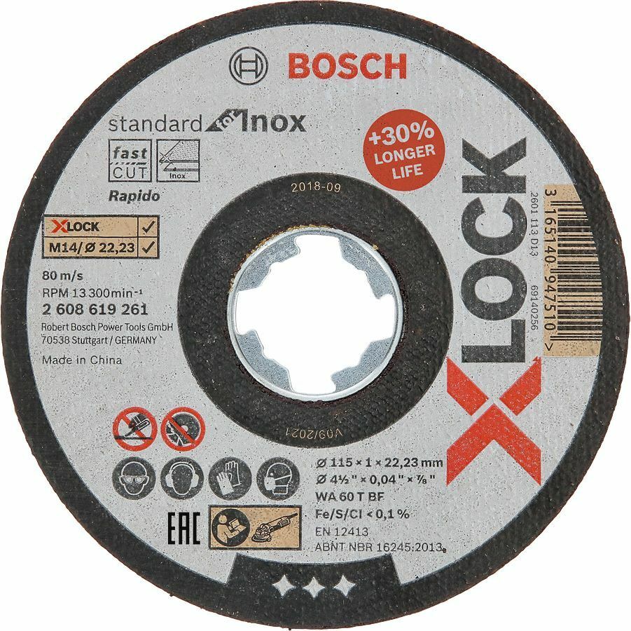 Bosch X-LOCK 115x1mm Inox (Paslanmaz Çelik) Kesme Taşı Rapido 2608619261