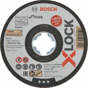 Bosch X-LOCK 115x1mm Inox (Paslanmaz Çelik) Kesme Taşı Rapido 2608619261