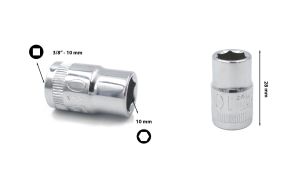 Ceta Form 10 mm 3/8” 6 Köşe Lokma Anahtar C12-H10