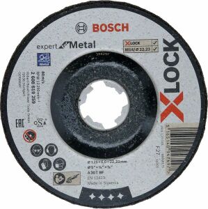 Bosch X-LOCK 125*6,0 mm Expert Serisi Bombeli Metal Taşlama Taşı 2608619259
