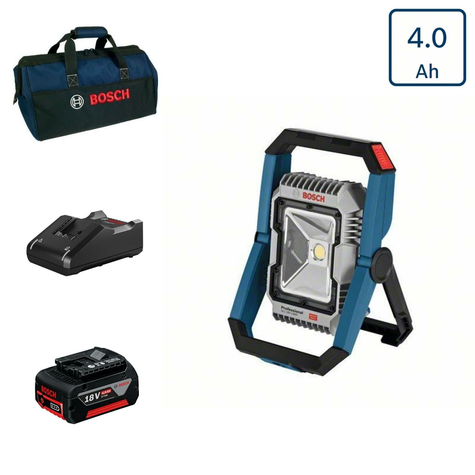 Bosch GLI 18V-1900 Tek Akülü 1900 Lümen Projektör 4 Amper Bez Çantalı