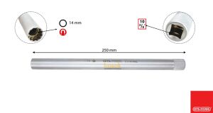Ceta Form 3/8'' 250 mm Mıknatıslı - Ekstra Uzun 12 Köşe Buji Lokması CETA/C17-R14ML