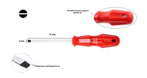 Ceta Form 4 x 75 mm Düz Tornavida 4100/41M