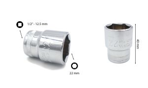 Ceta Form 22 mm 1/2” 6 Köşe Lokma Anahtar C22-H22