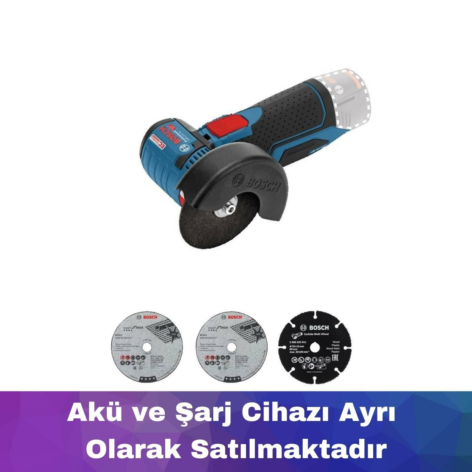 Bosch GWS 12V-76 (Akü ve Şarj Yoktur) 06019F2000