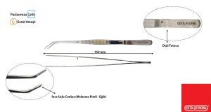 Ceta Form 150mm İnce Uçlu Eğri Cımbız  H43G-150B-SA