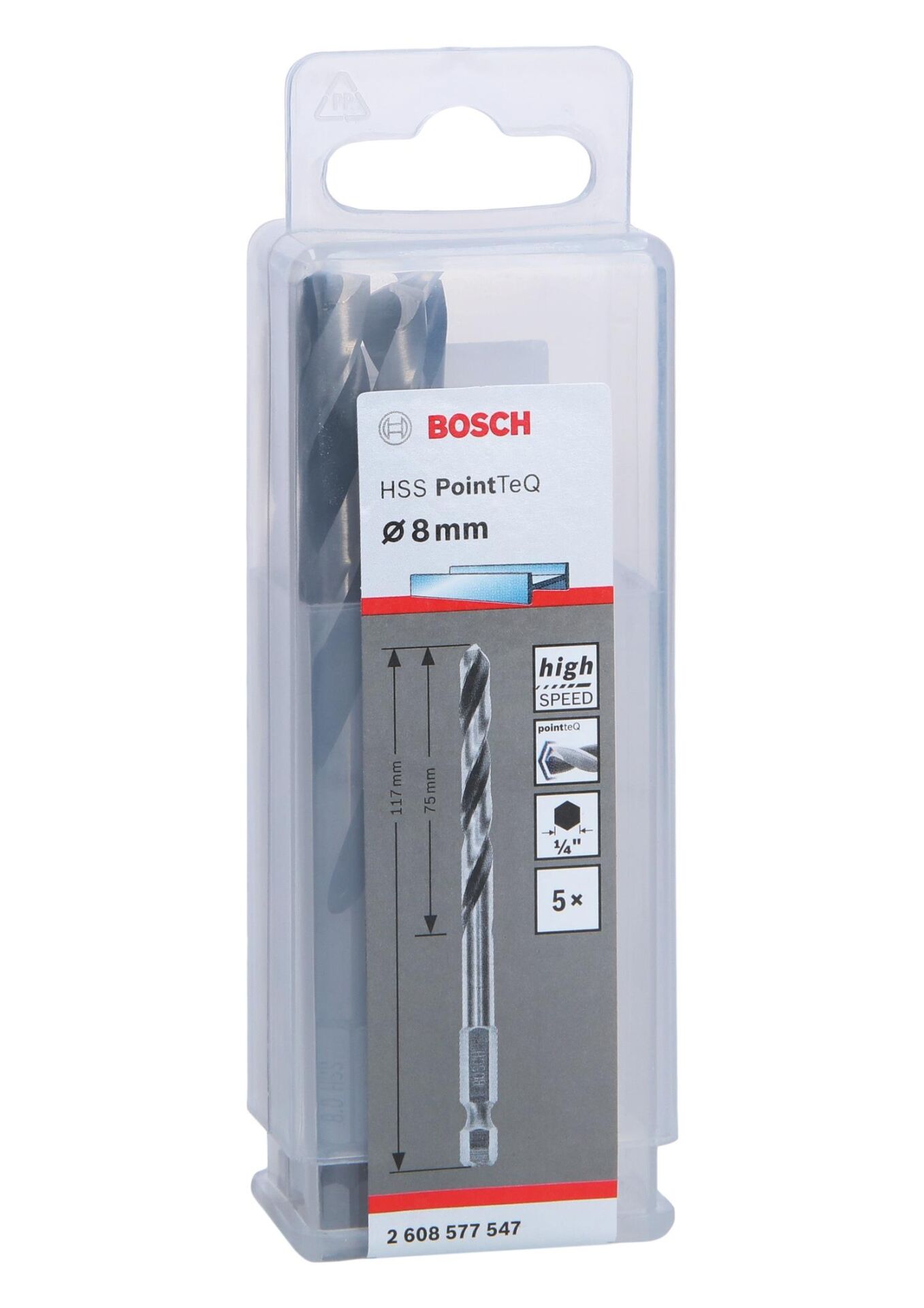 PoinTeQ 8mm 1/4 Adap. Metal Matkap Ucu 5'li 2608577547 Bosch