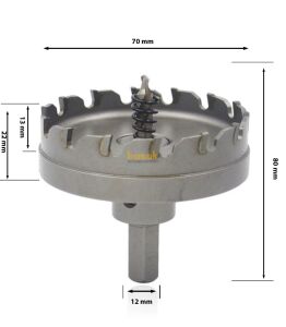 3Keego 70 mm Elmas Uçlu Paslanmaz İçin Panç HF50