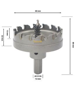 3Keego 68 mm Elmas Uçlu Paslanmaz İçin Panç HF50