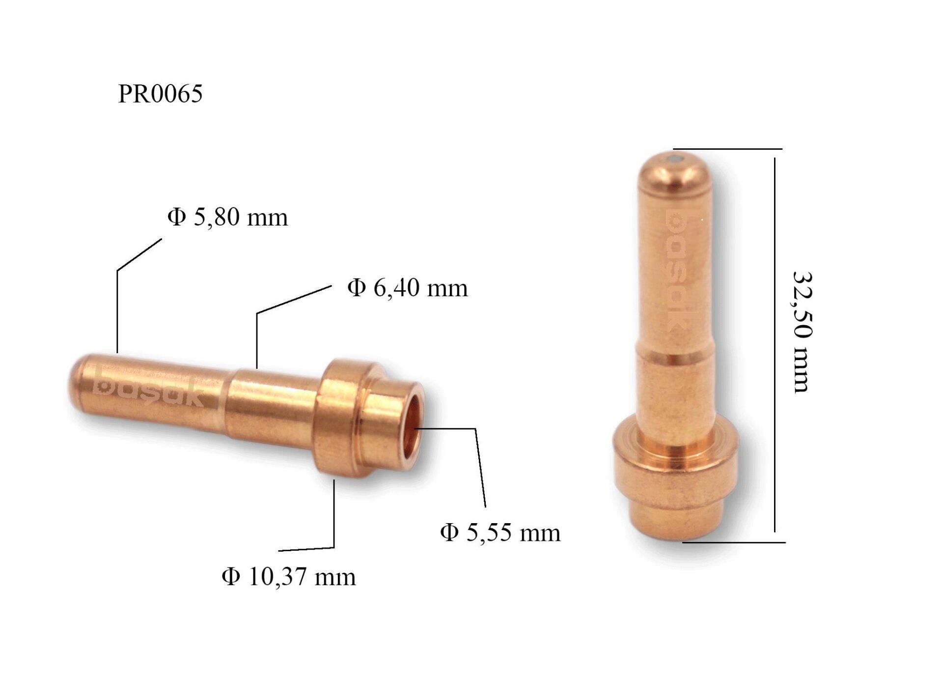 PR0065 CB50 Uzun Plazma Kesim Elektrodu 32,5mm Trafimet