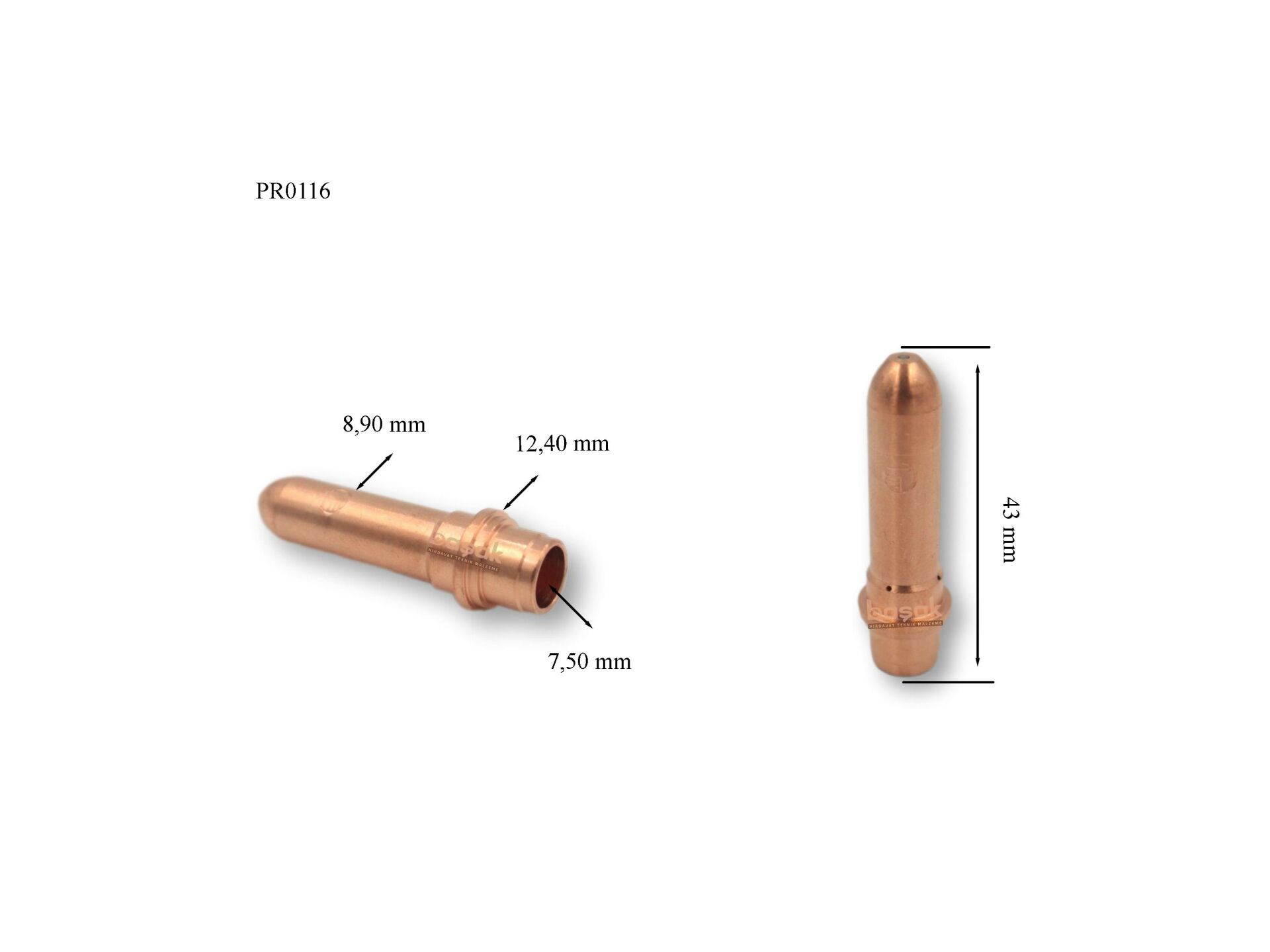 PR0116 A101-A141-A151 Uzun Plazma Kesim Elektrodu Trafimet