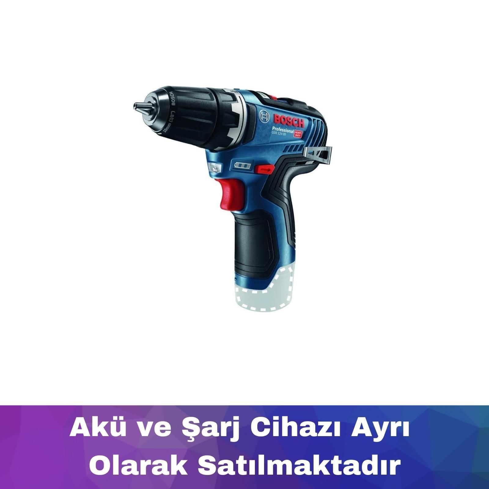 Bosch GSR 12V-35 (Akü ve Şarj Yoktur) Vidalama Makinesi 06019H8000