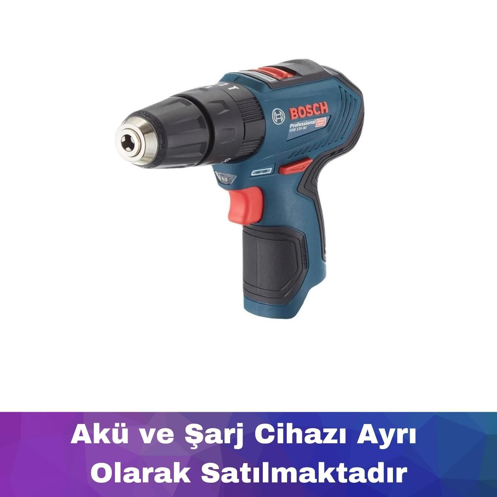 Bosch GSB 12V-30 (Akü ve Şarj Yoktur)  Darbeli Matkap 06019G9102