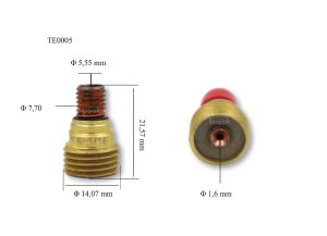 TE0005/16 1,6 mm Fındık Gaz Lens Collet Body-Pens Tutucu 45V43 Trafimet