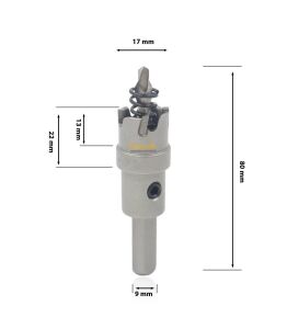 3Keego 17 mm Elmas Uçlu Paslanmaz İçin Panç HF50