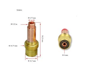 TE0006/40 4,0 mm Gaz Lens Collet Body-Pens Tutucu Trafimet