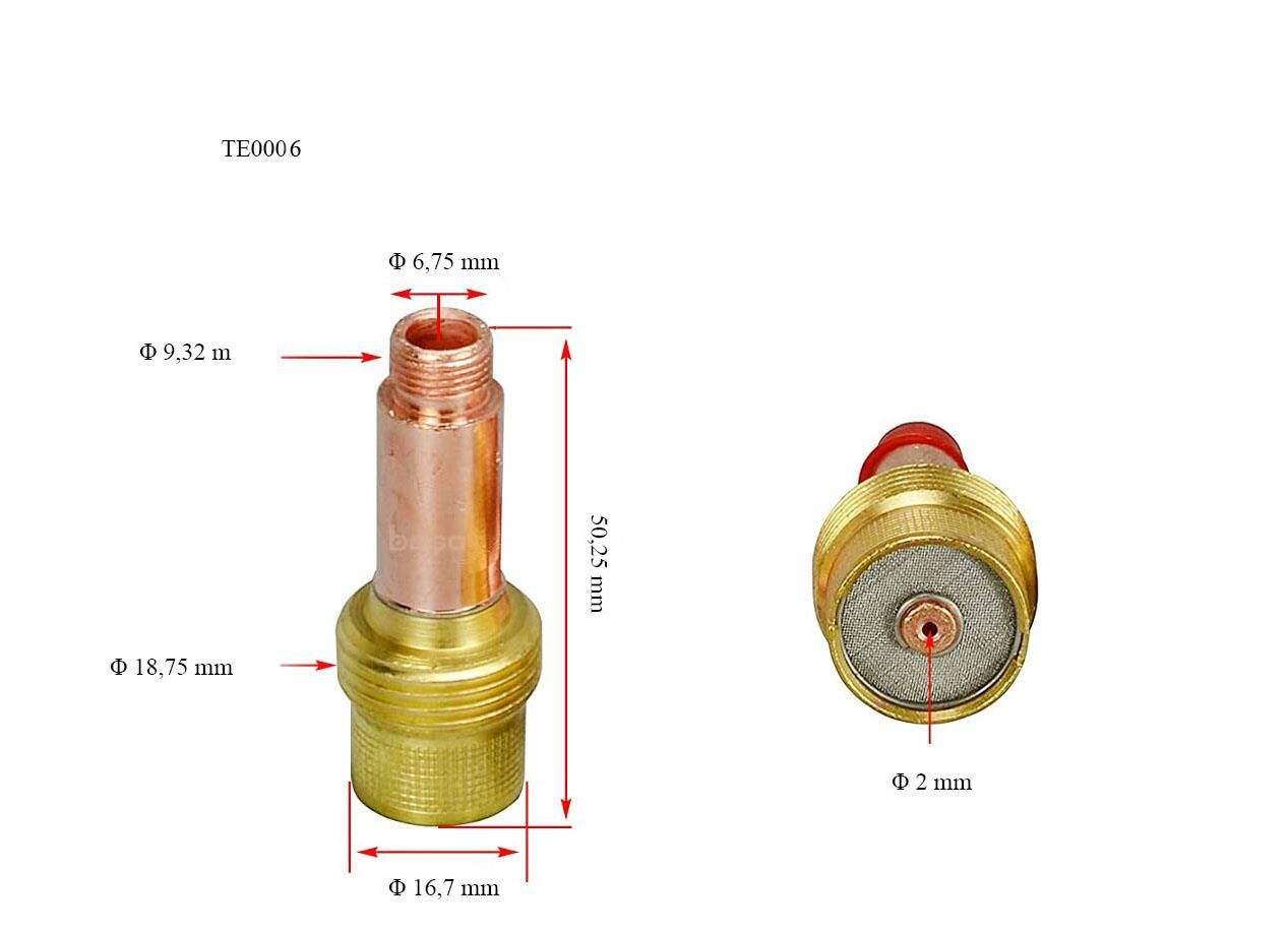 TE0006/20 2,0 mm Gaz Lens Collet Body-Pens Tutucu Trafimet