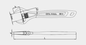 Ceta Form 375 mm 15'' Kurbağacık Anahtar B21-375B Fosfat Kaplı PVC