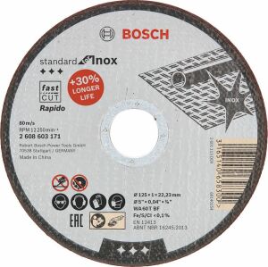 Bosch 125x1 mm Standart Paslanmaz Kesme Taşı Rapido 2608603171