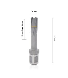 3Keego 14 x 50 mm TCT Elmas Manyetik Matkap Ucu HCB50