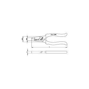 Ceta Form 310 mm İç Segman Pensesi Eğri Uçlu-Yaysız E68-44-0310