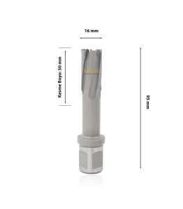 3Keego 16 x 50 mm TCT Elmas Manyetik Matkap Ucu HCB50