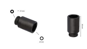 Ceta Form 24 mm 1” 6 Köşe Derin Havalı Lokma Anahtar C84-H24