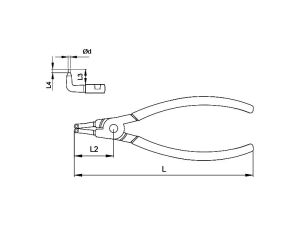 Ceta Form 140 mm İç Segman Pensesi Eğri Uçlu-Yaysız E68-44-0140