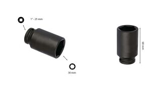 Ceta Form 30 mm 1” 6 Köşe Derin Havalı Lokma Anahtar C84-H30