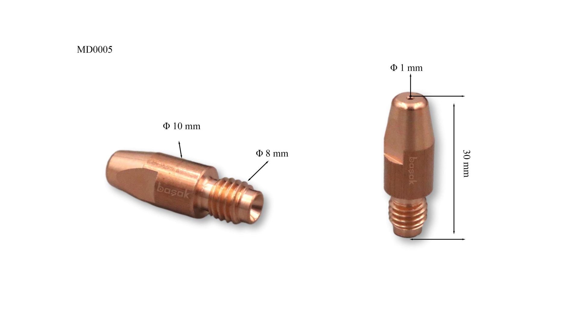 M8 1 mm Gazaltı Kaynak Kontak Memesi Alüminyum Tel İçin MD0005/60