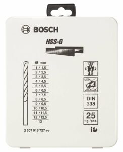 Bosch HSS-G Metal Matkap Ucu Seti 25 Parça 2607018727