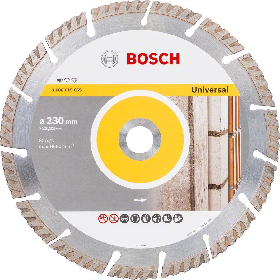 Bosch 230mm Genel Yapı Malzemeleri İçin Elmas Kesme Diski 2608615065