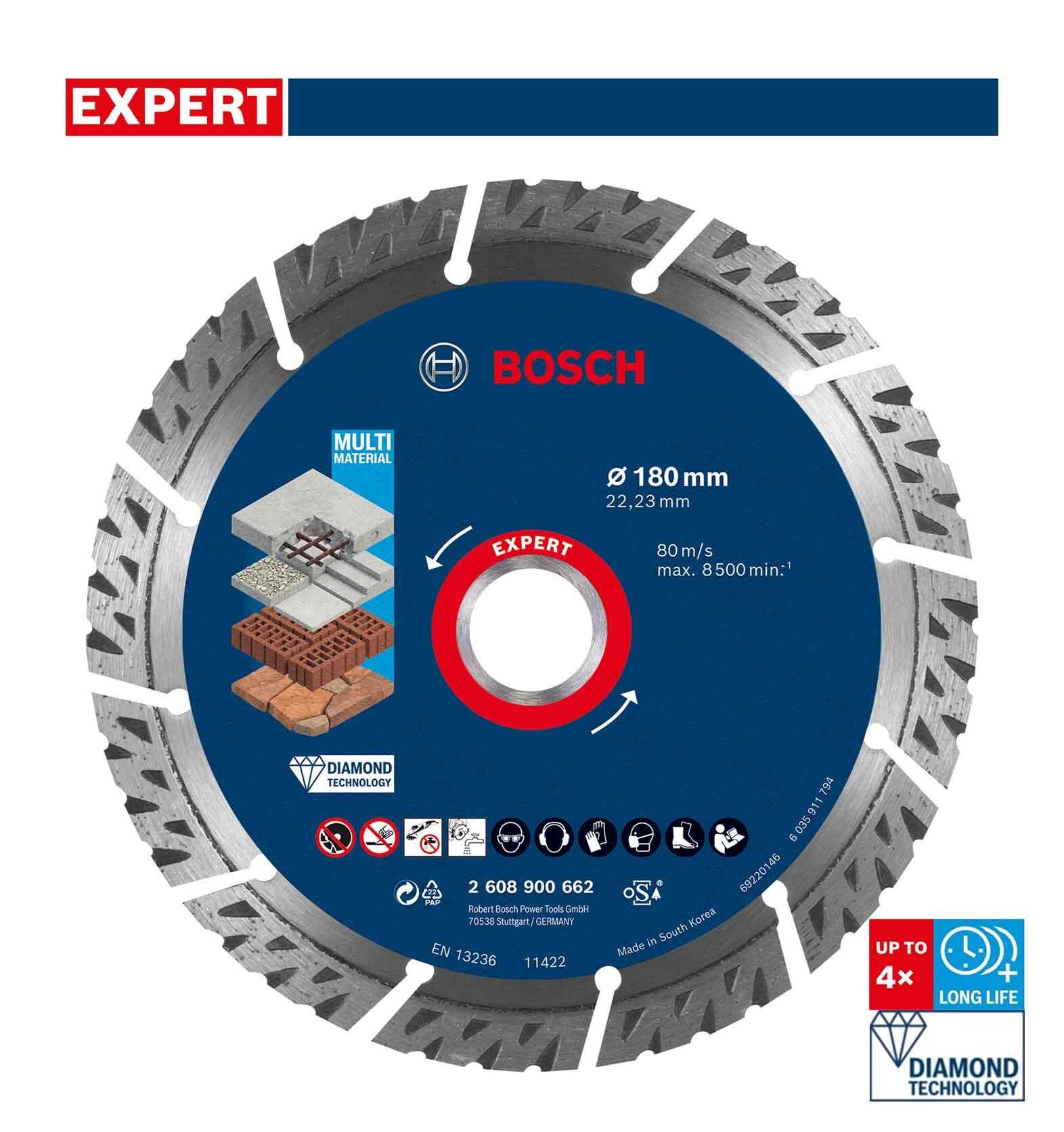Bosch Expert 180 mm Yapı Malzemeleri Elmas Kesme Diski 2608900662