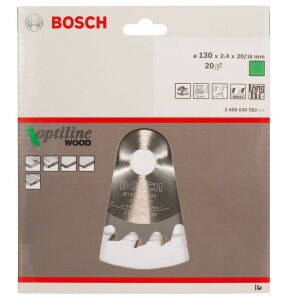 Bosch Optiline 130x20/16 mm 20 Diş Ahşap Daire Testere 2608640582
