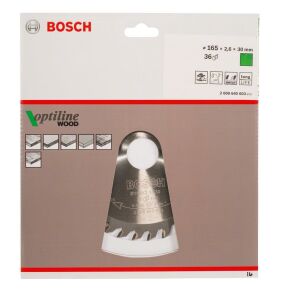 Bosch Optiline Ahşap 165x30/20 mm 36 Diş Daire Testere Bıçağı 2608640603