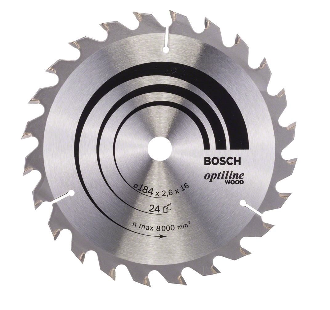 Bosch Optiline Ahşap 184x16 mm 24 Diş Daire Testere Bıçağı 2608640817