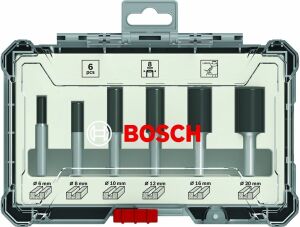 Bosch 6 Parça Düz Freze Ucu Seti 8 mm Şaftlı 2607017466