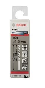 Bosch HSS-G 1,5 mm 10'lu Taşlanmış Metal Matkap Ucu 2608595050