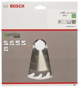 Bosch Optiline Ahşap 190x30 mm 24 Diş Daire Testere Bıçağı 2608640615