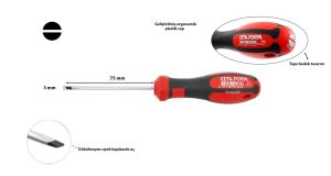 Ceta Form 3 x 75 mm Kabin Tipi Düz Tornavida F10-030-075