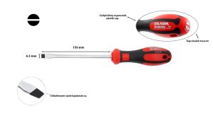 Ceta Form 6,5 x 150 mm Atölye Tipi Düz Tornavida F10-065-150