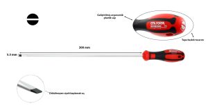 Ceta Form 5,5 x 300 mm Uzun Düz Tornavida F10-055-300