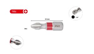 Ceta Form PH1 x 25 mm Yıldız Bits Uç Renk Kodlu CB/251TC